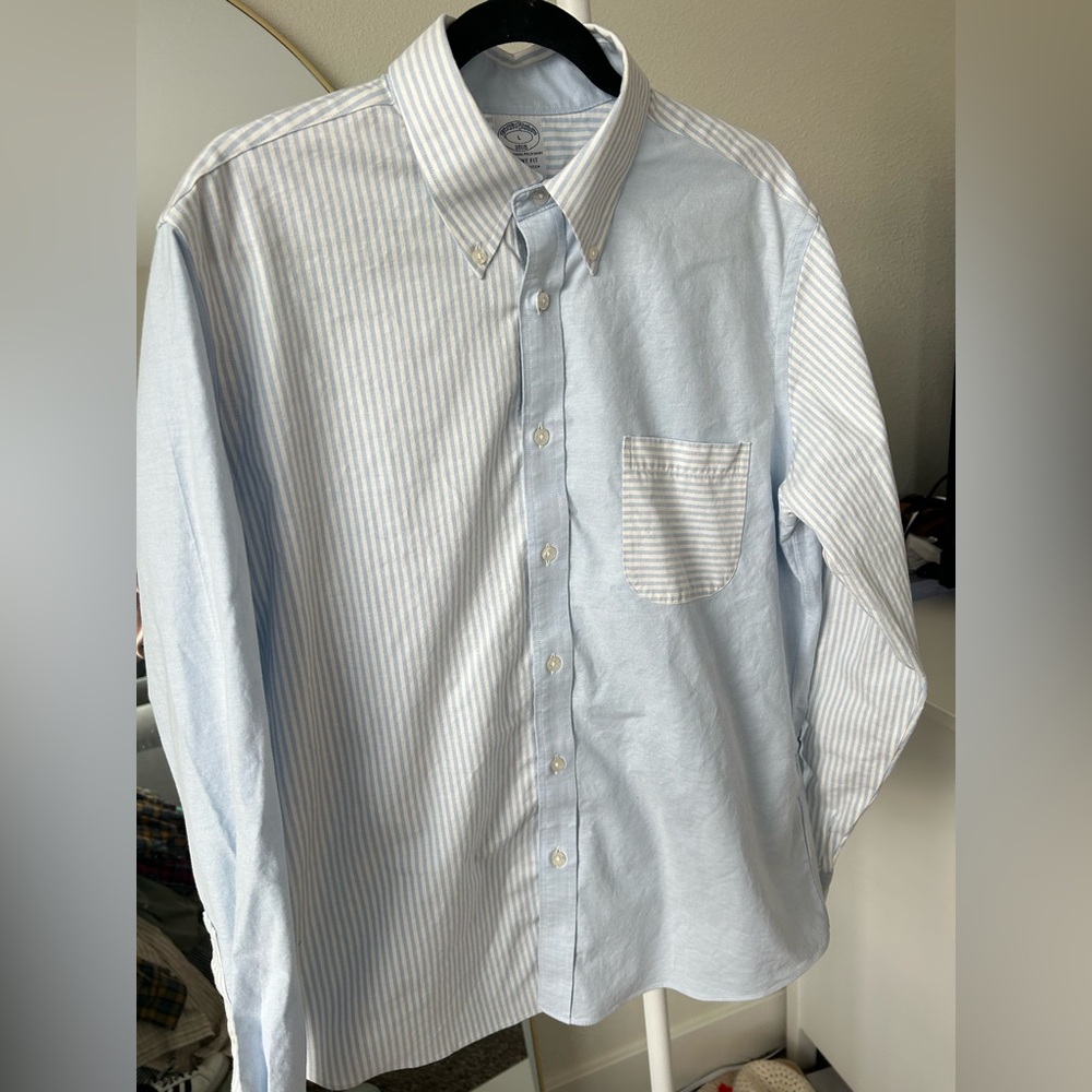 Brooks Brothers Light Blue and White Striped Shirt